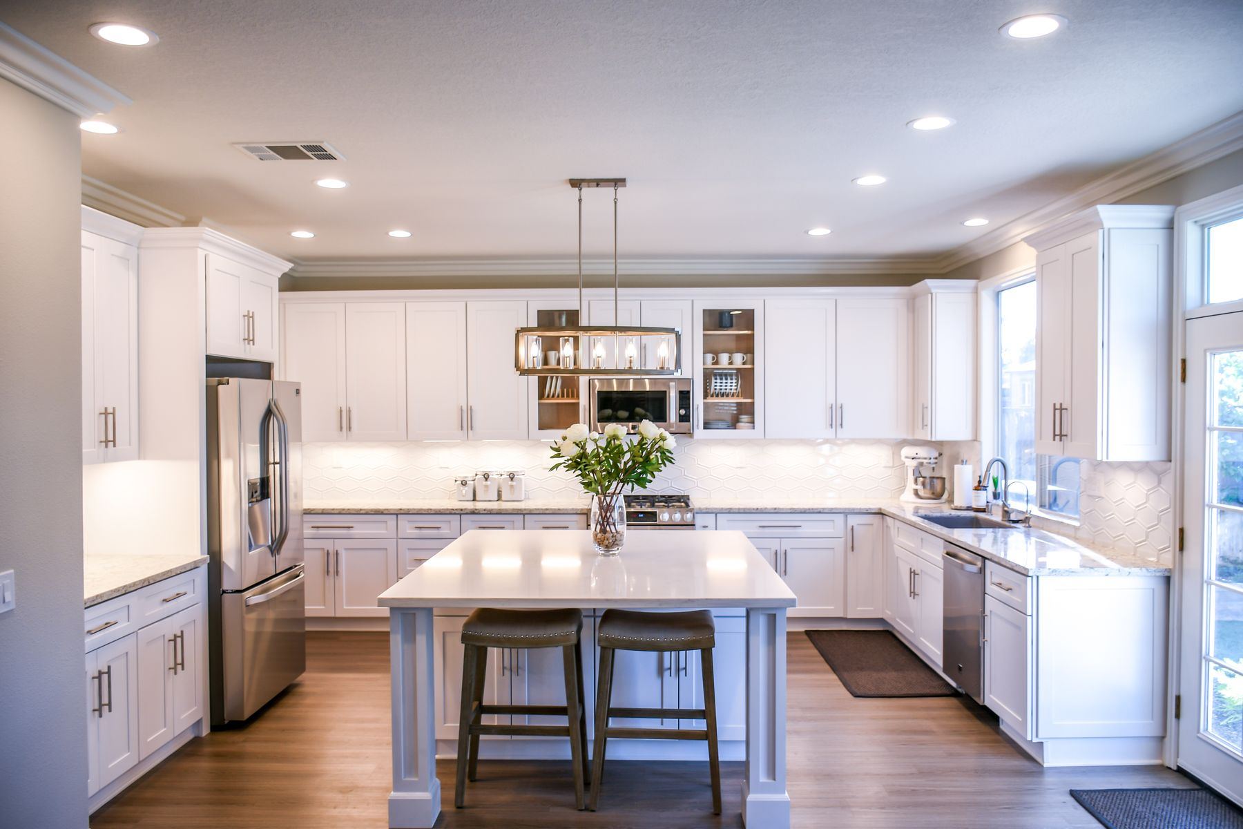 Dark modern kitchen with premium appliances